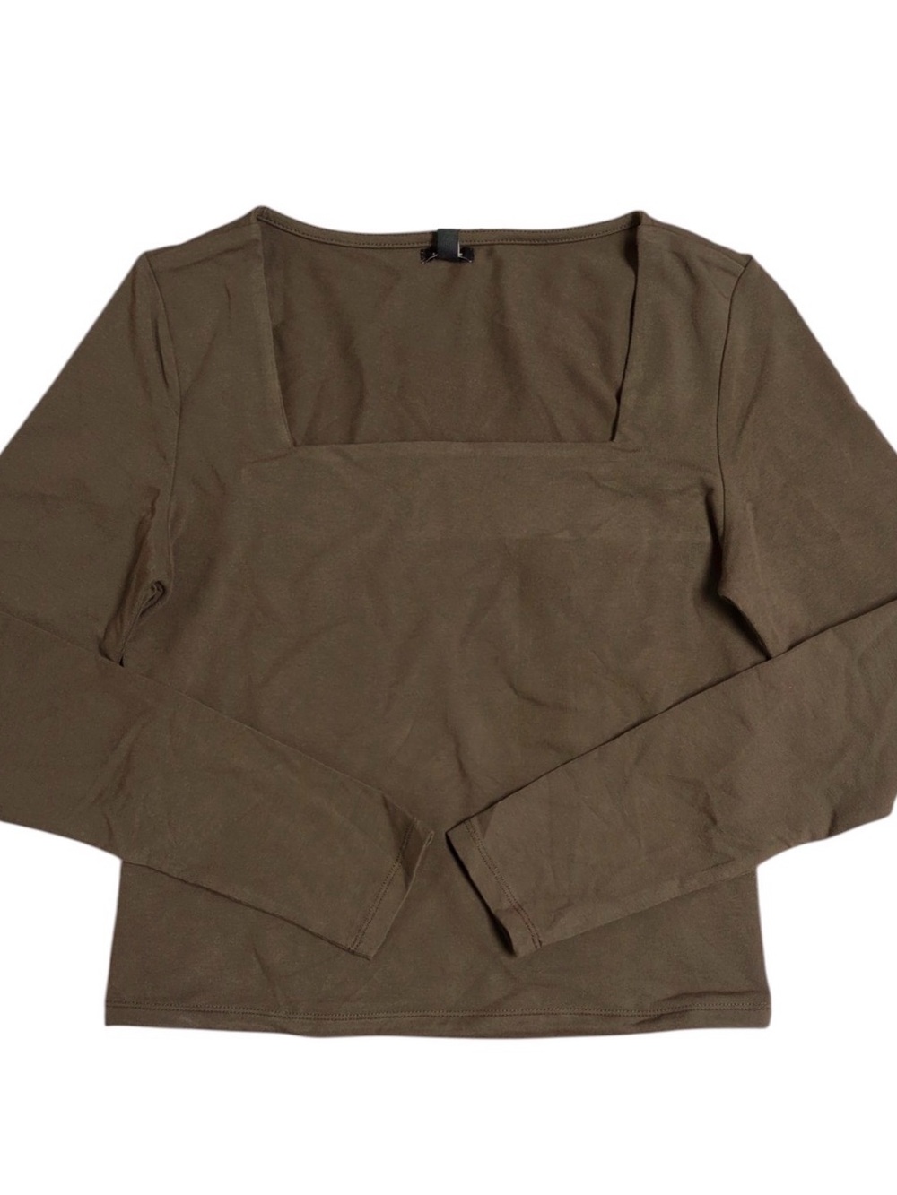 Express Square-Neck Long Sleeve Top, Brown, Size XXL, NWT